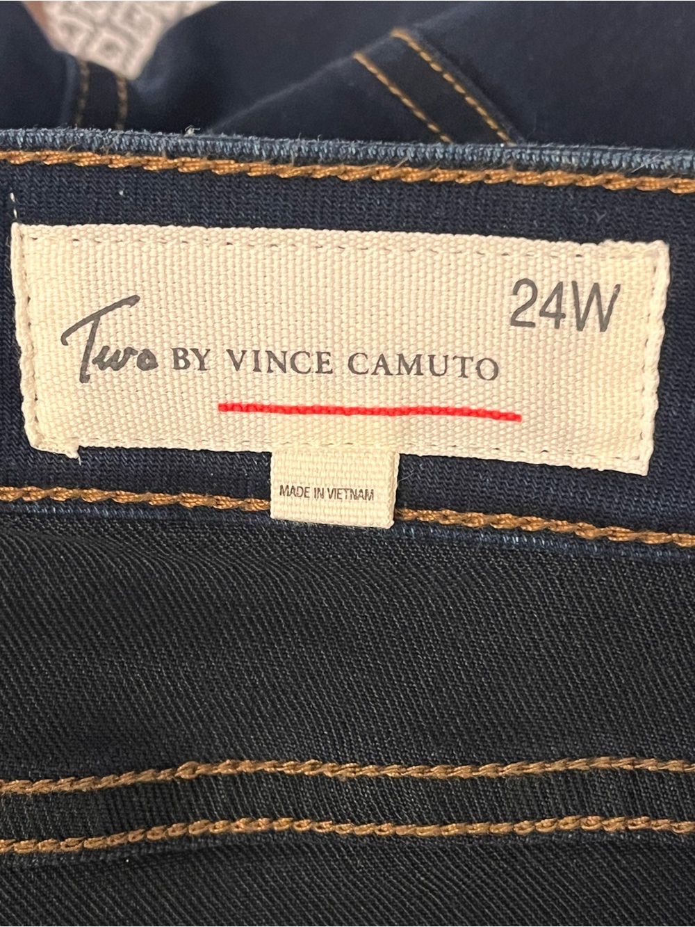Two Vince Camuto | New 70’s flare dark denim jeans Women’s size 24W stretch NWT - Picture 7 of 9